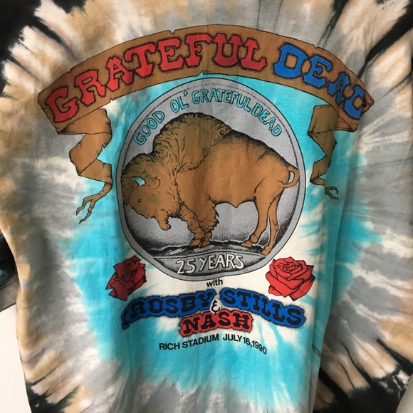 Vintage 1990 Grateful Dead Buffalo Tee 90s Shirt - Picture 5 of 8